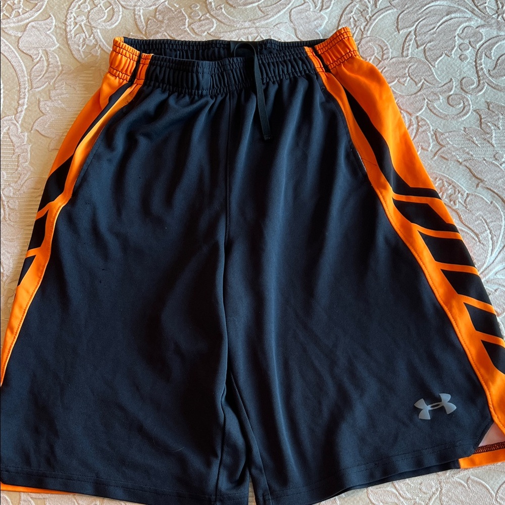 Under Armour boys  Athletic Shorts in Black and Orange
